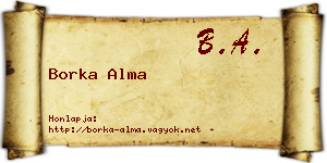 Borka Alma névjegykártya